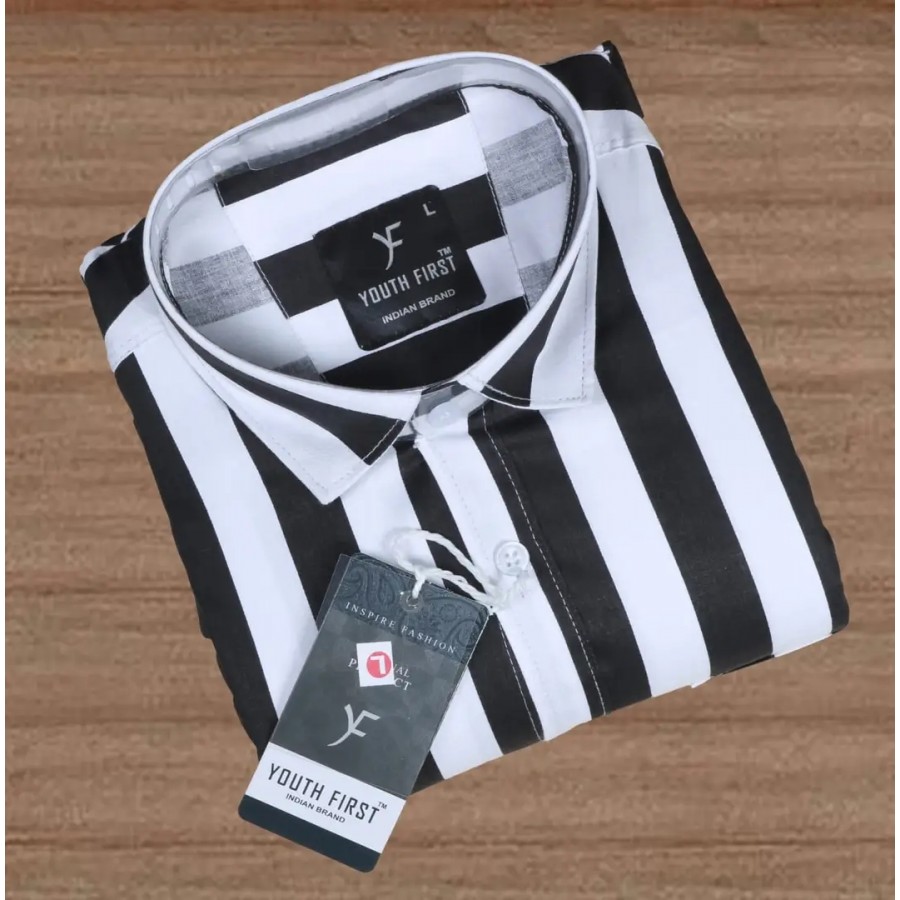 Reliable Cotton Striped Casual Shirt For Men