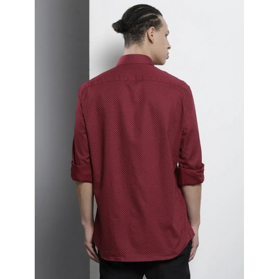 Reliable Maroon Cotton Long Sleeves Casual Shirt For Men