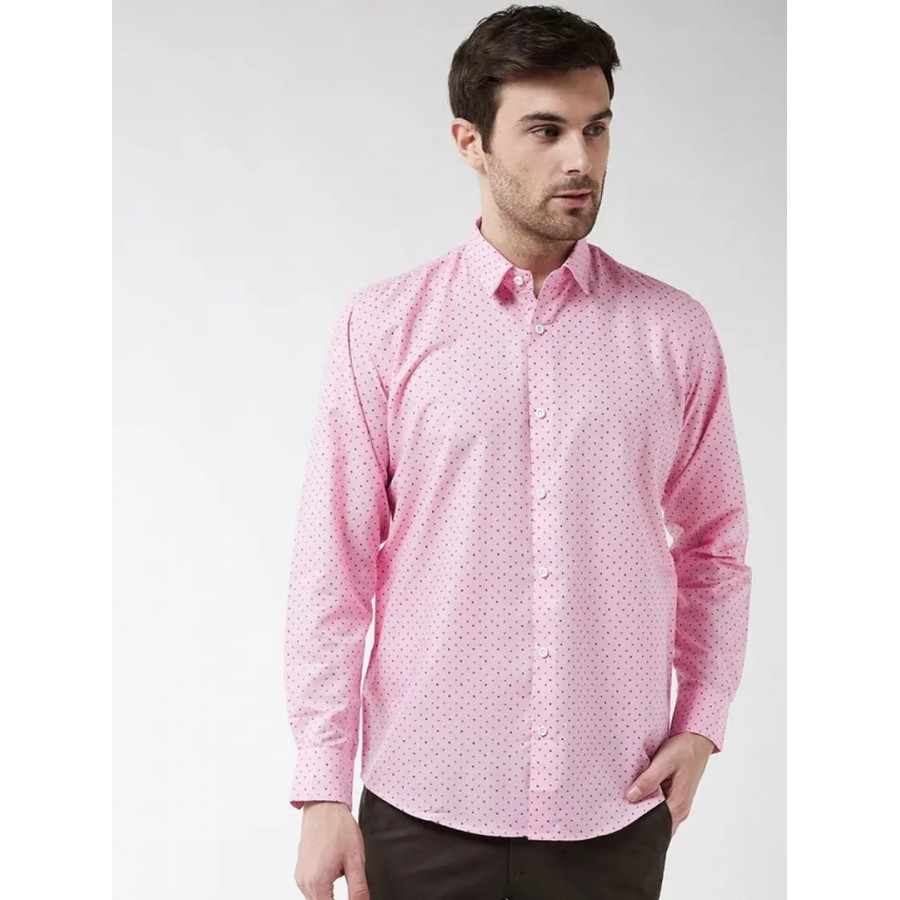 Reliable Pink Cotton Long Sleeves Casual Shirt For Men