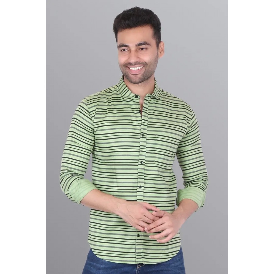 Reliable Striped Cotton Casual Shirts For Men