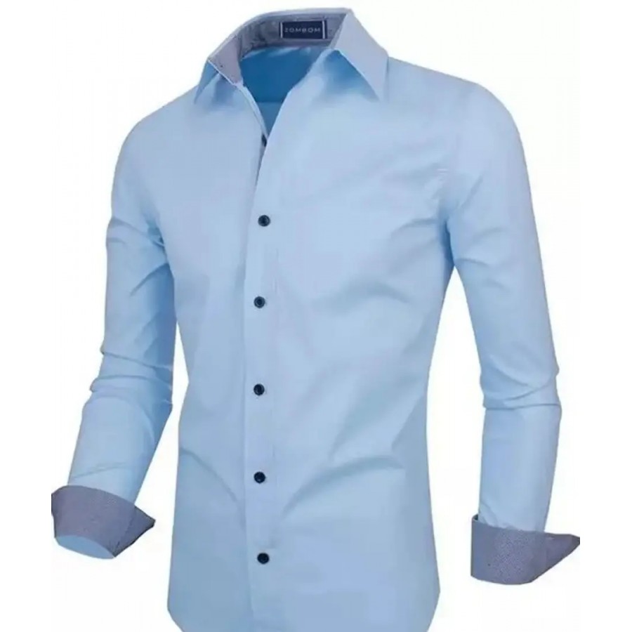 Reliable White Cotton Blend Solid Long Sleeves Casual Shirts For Men