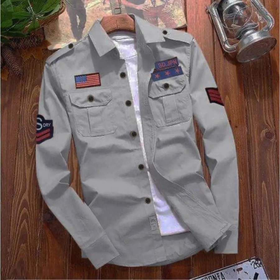 Strikey Grey DP Patch Shirt