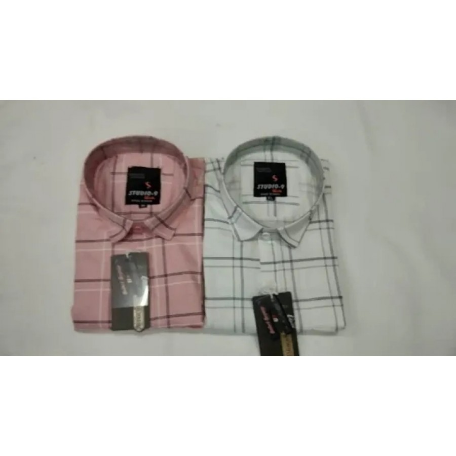 Stunning Cotton Checked Casual Shirts For Men- Pack Of 2