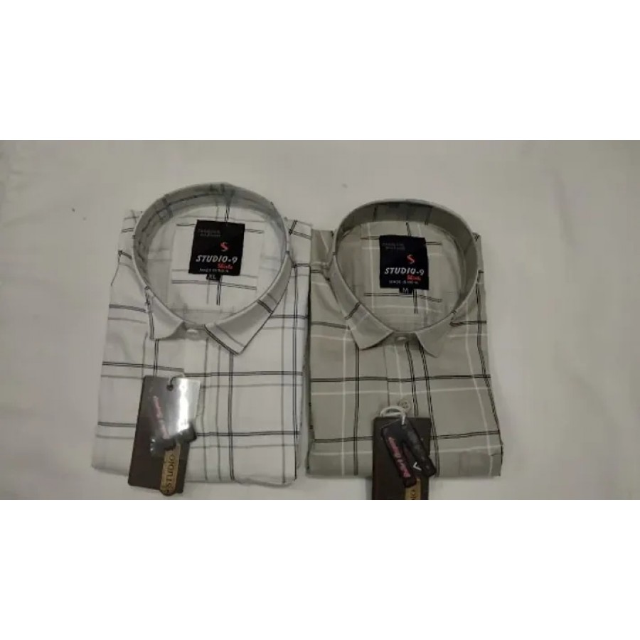 Stunning Cotton Checked Casual Shirts For Men- Pack Of 2