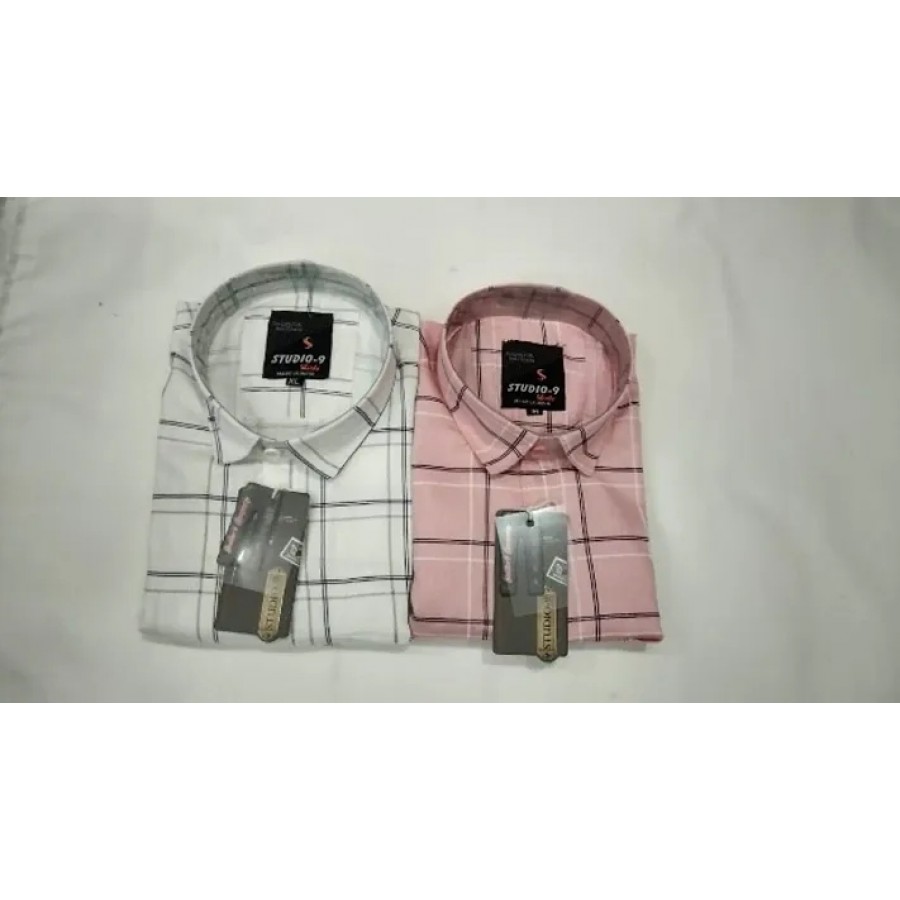 Stunning Cotton Checked Casual Shirts For Men- Pack Of 2