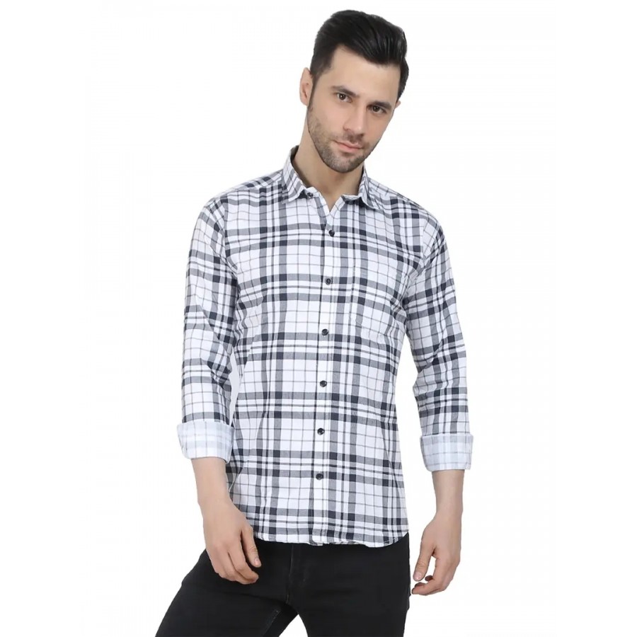 Stylish Cotton Blend Check Shirt for Men