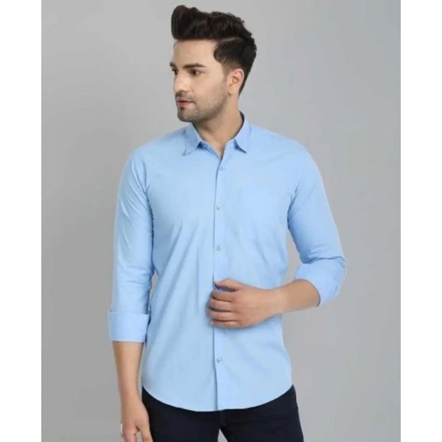 Stylish Cotton Blend Solid Casual Shirt for Men