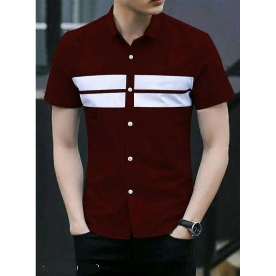 Stylish Cotton Blend Solid Casual Shirt for Men