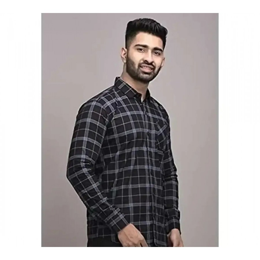 Stylish Cotton Checked Casual Shirt For Men