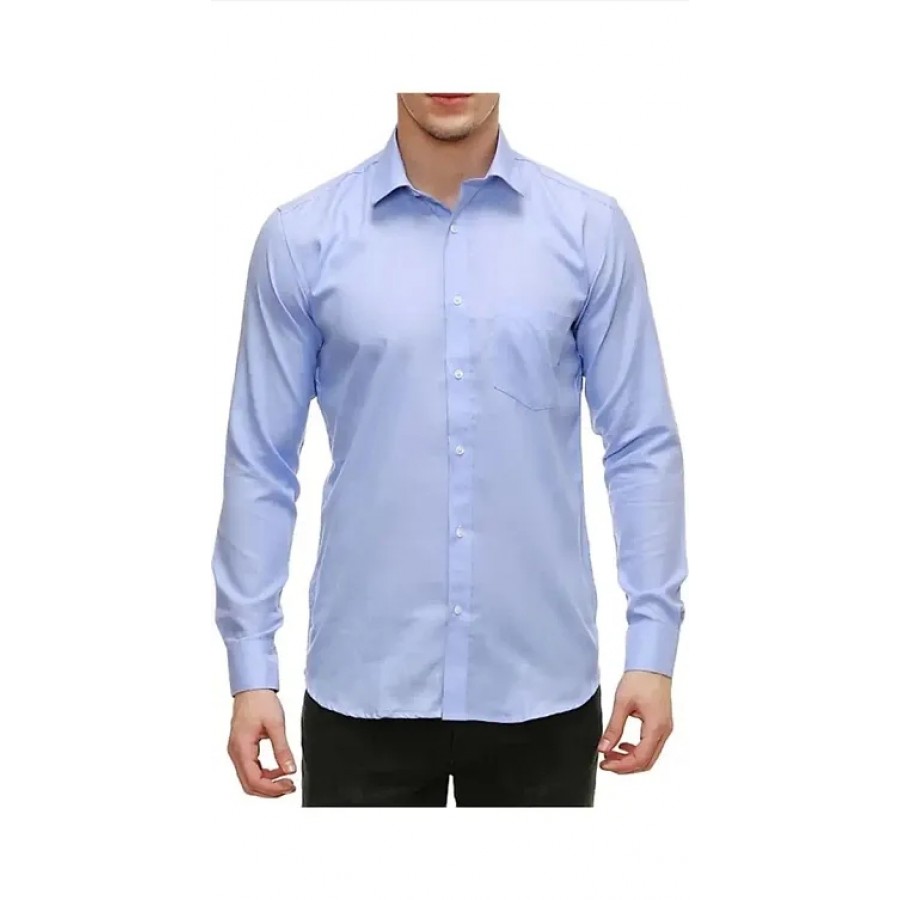 Stylish Cotton Slim Fit Full Sleeves Casual Shirt For Men( Blue)