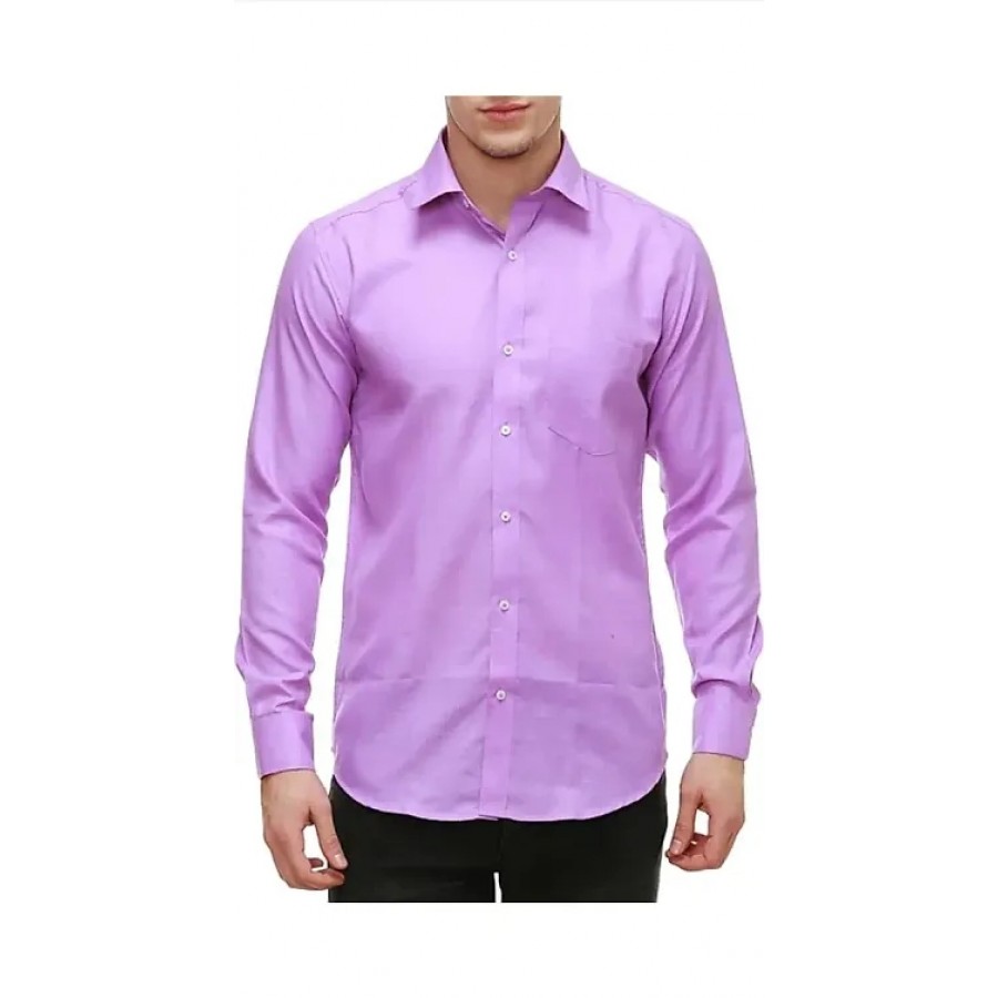 Stylish Cotton Slim Fit Full Sleeves Casual Shirt For Men (Purple)