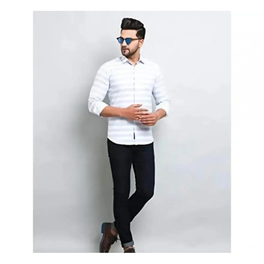 Stylish Cotton Striped Casual Shirt For Men