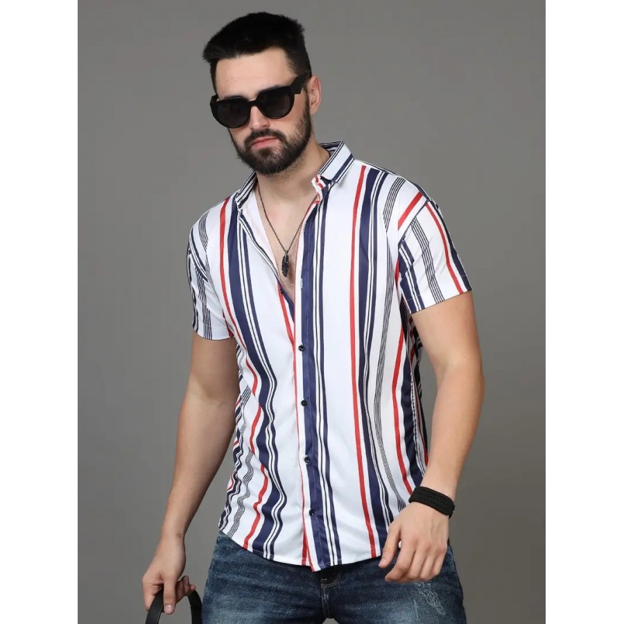 Stylish Fancy Lycra Casual Shirts For Men