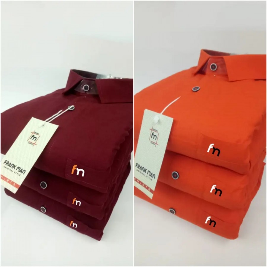 Stylish Fancy Multicoloured Cotton Solid Long Sleeves Casual Shirts Combo For Men Pack Of 2