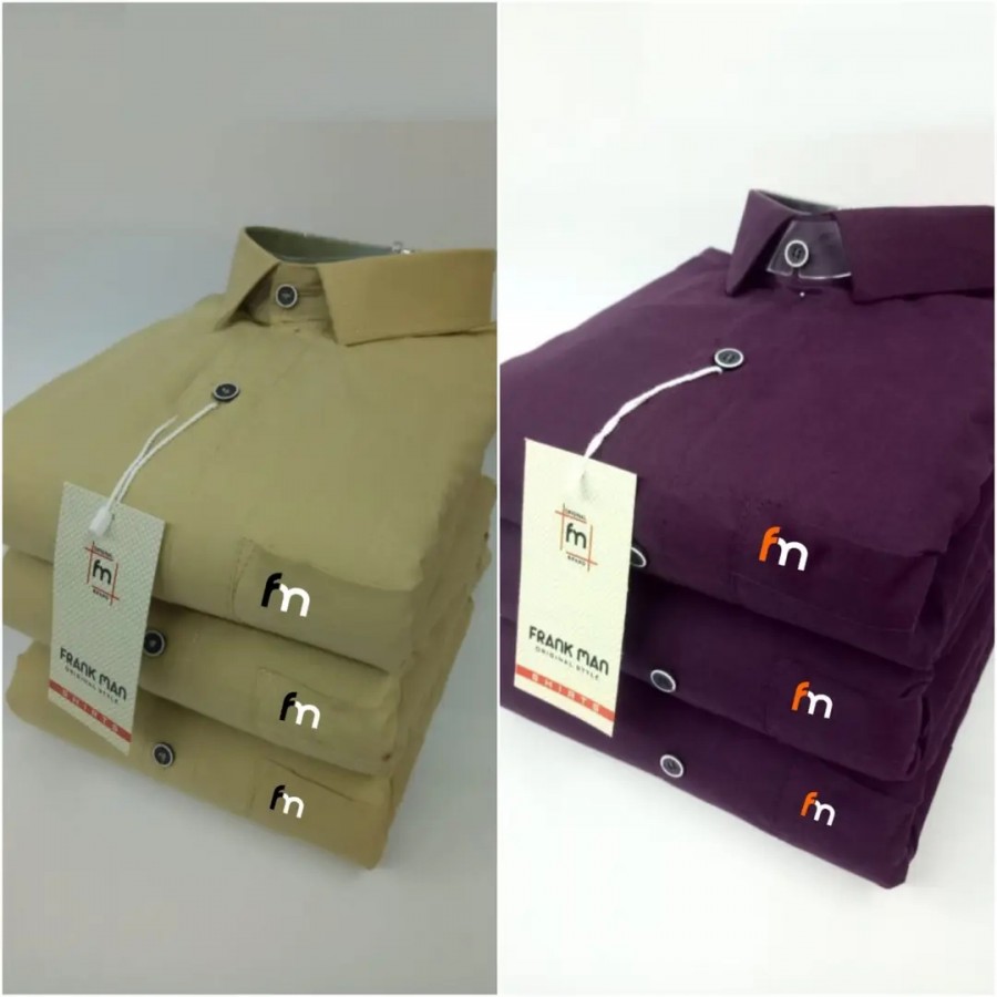 Stylish Fancy Multicoloured Cotton Solid Long Sleeves Casual Shirts Combo For Men Pack Of 2