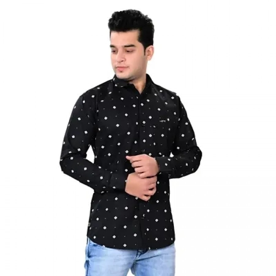 Stylish Fashionable Cotton Blended Printed Casual Shirts For Men