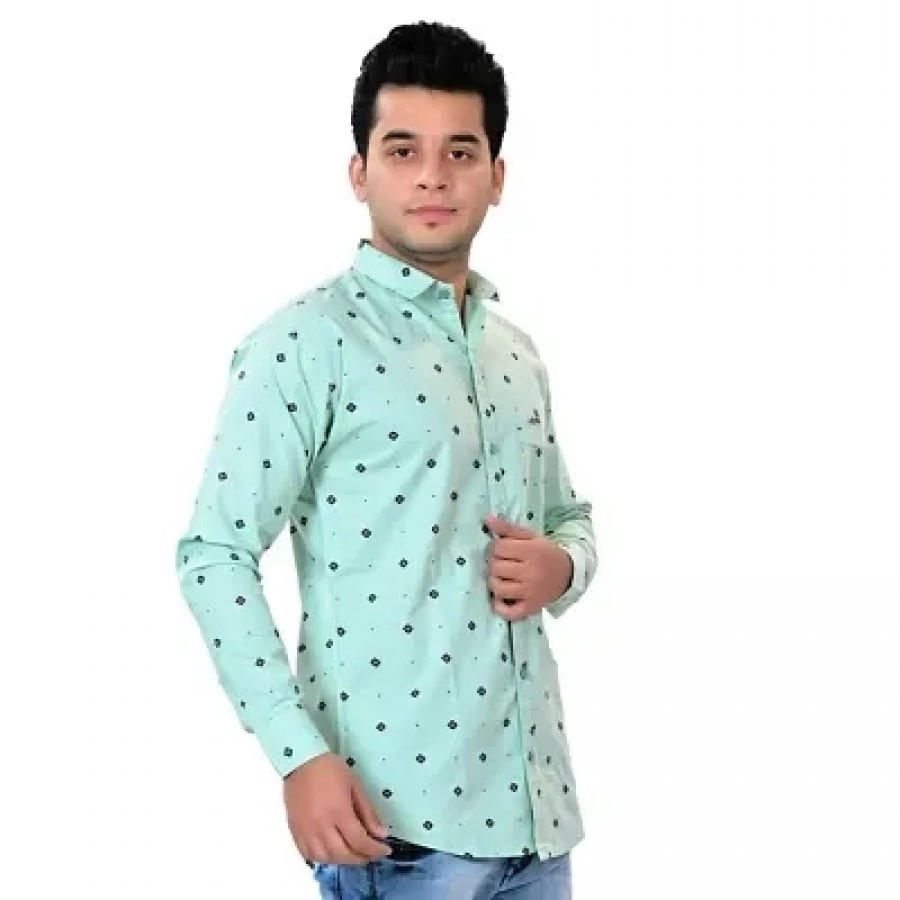 Stylish Fashionable Cotton Blended Printed Casual Shirts For Men