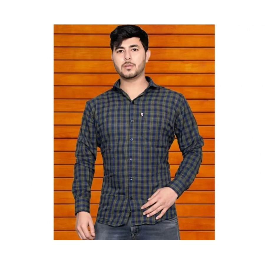 Stylish Men Cotton Long Sleeve Regular Fit Casual Shirt