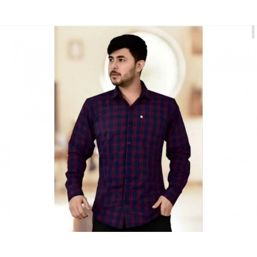 Stylish Men Cotton Long Sleeve Regular Fit Casual Shirt