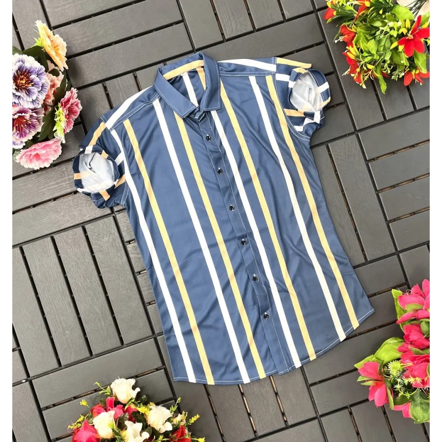 Stylish Men Lycra Blend Regular Fit Casual Shirt