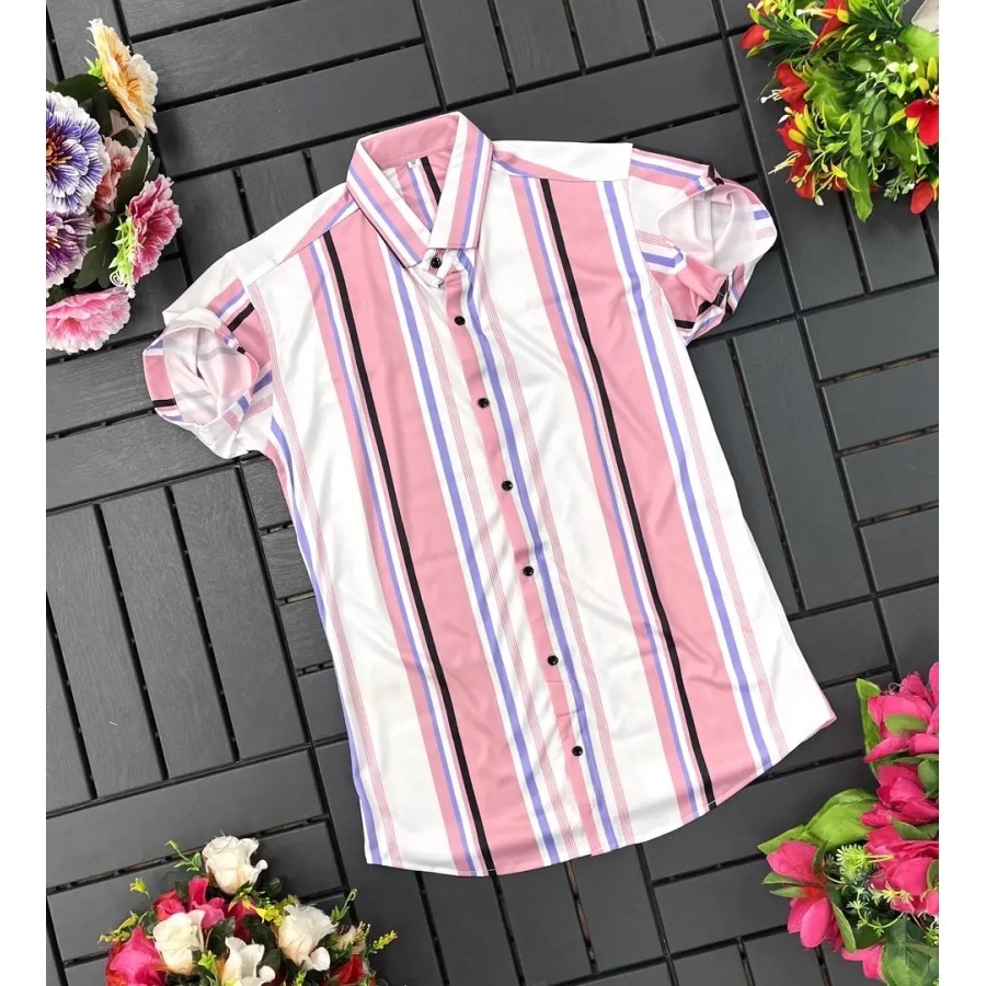 Stylish Men Lycra Blend Regular Fit Casual Shirt