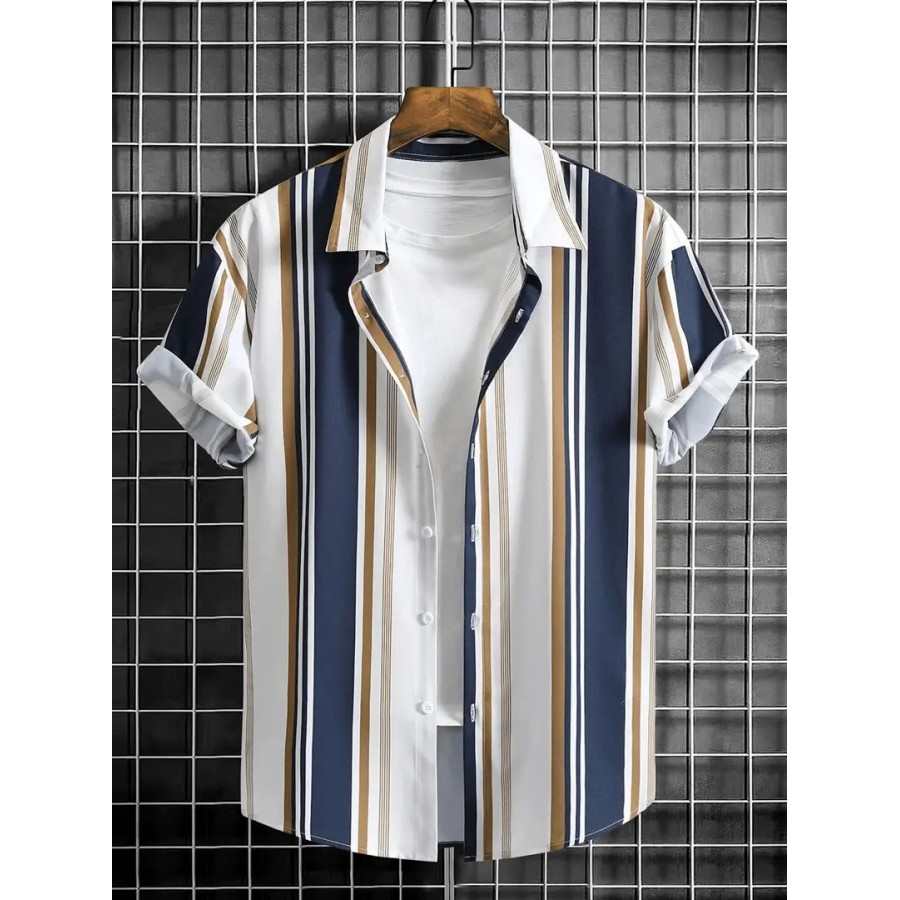 Stylish Men Lycra Blend Regular Fit Casual Shirt