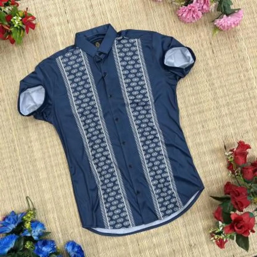 Stylish Men Polyester Short Sleeves Regular Fit Casual Shirt