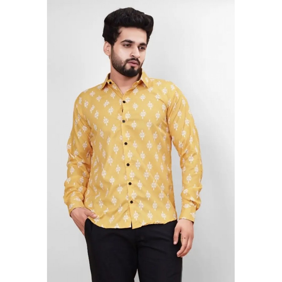 Stylish Polycotton Printed Full Sleeve Shirt For Men