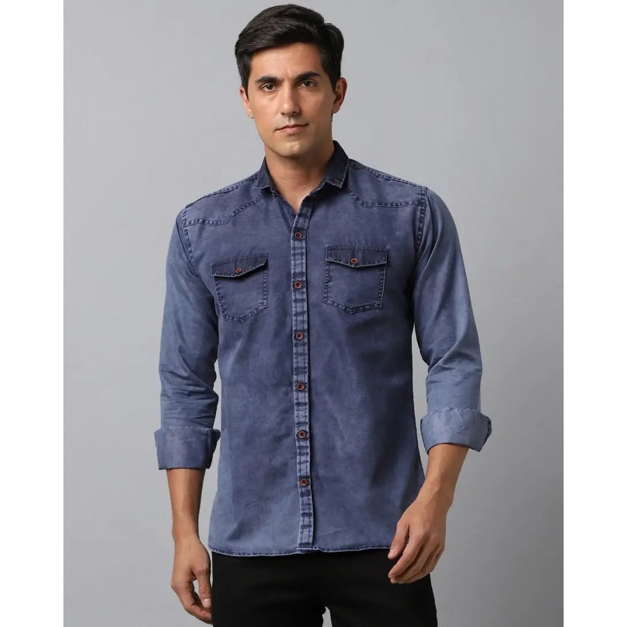 Stylish Regular Fit  Denim  Long Sleeves Casual Shirt for Men