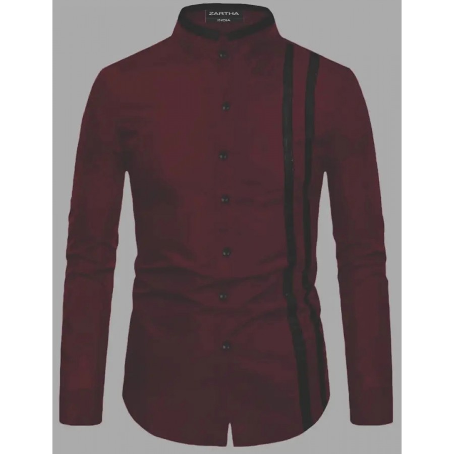 Stylish Solid Cotton Blend Long Sleeves Casual Shirt for Men