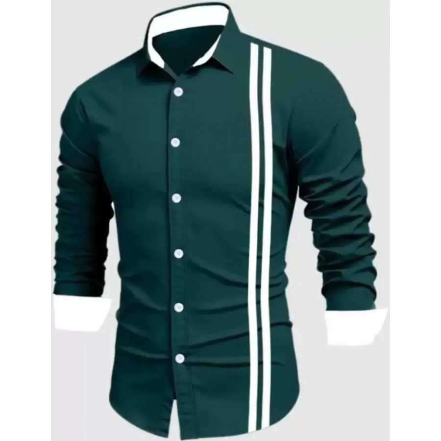 Stylish Striped Slim Fit Cotton Long Sleeves Casual Shirt for Men