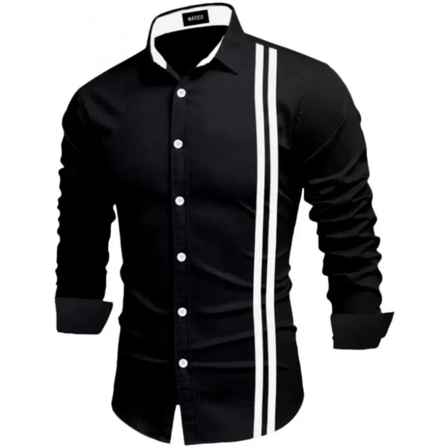 Stylish Striped Slim Fit Cotton Long Sleeves Casual Shirt for Men