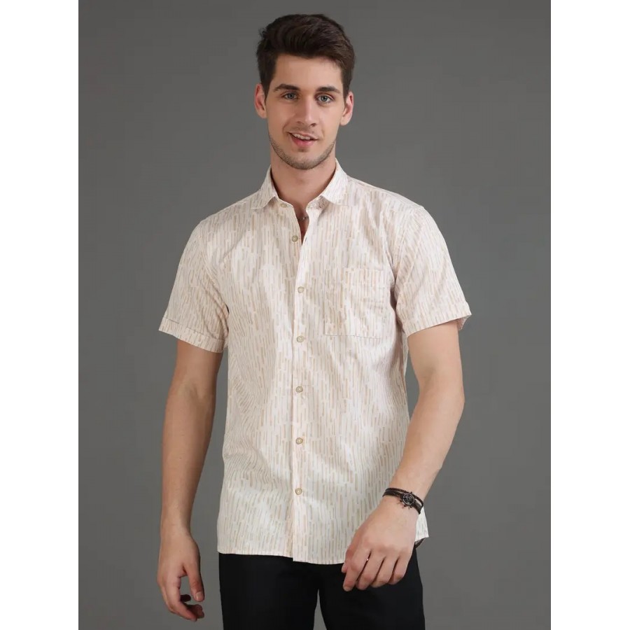 Stylish White Cotton Casual Shirts For Men