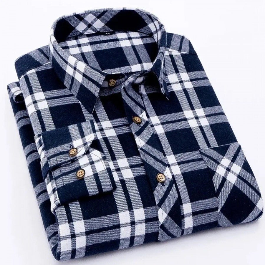 Stylish Black Checked Long Sleeves Shirt For Men