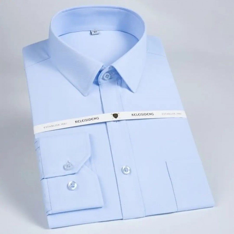 Stylish Blue Solid Long Sleeves Shirt For Men