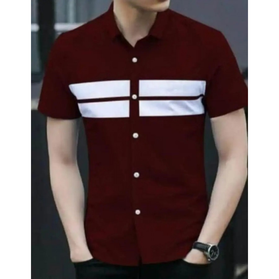 Stylish  Cotton Blend Solid Casual Shirt for Men