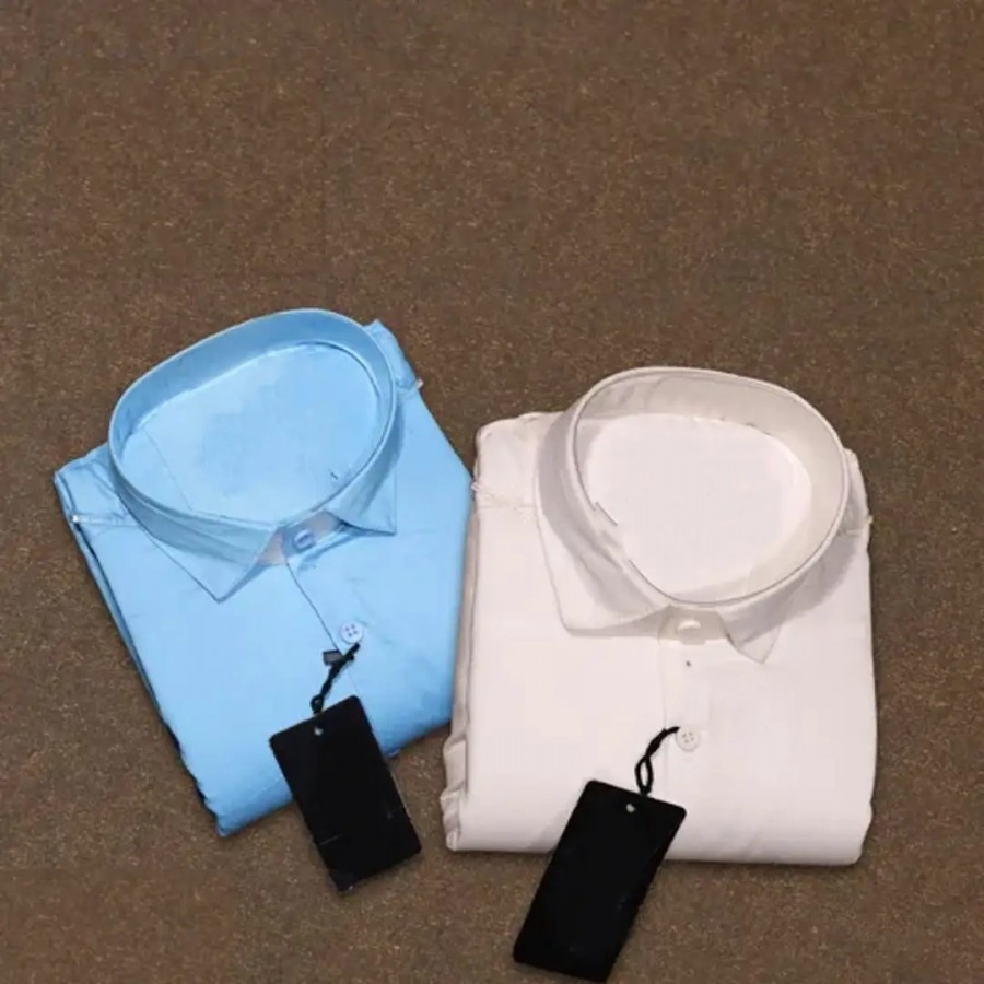 Stylish Cotton Blend Solid Shirt For Men Pack Of 2