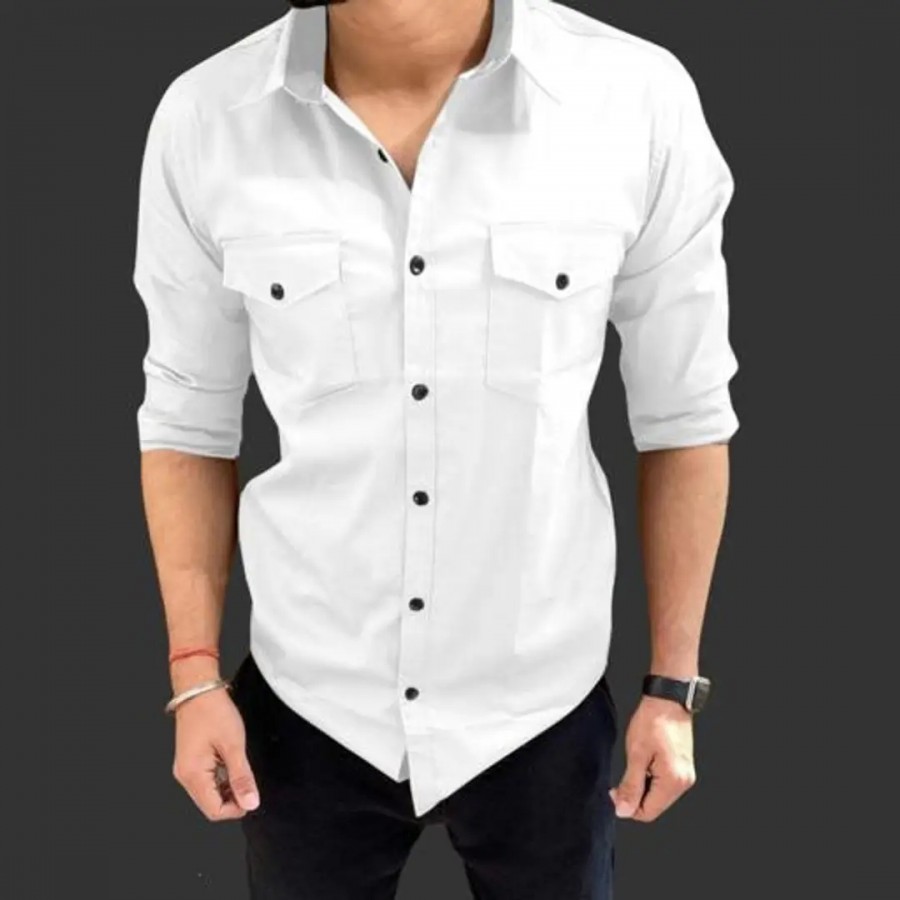 Stylish Cotton Double Pocket Shirts For Men Cargo Shirts