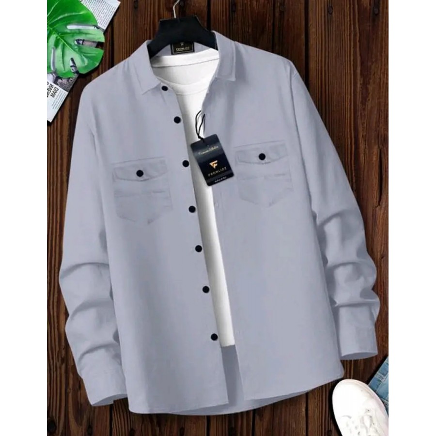 Stylish Cotton Double Pocket Shirts For Men Cargo Shirts