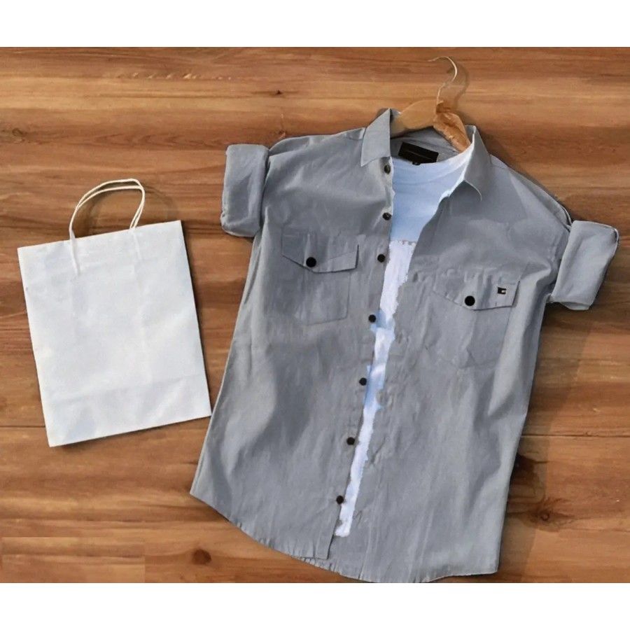 Stylish Cotton Double Pocket Shirts For Men Cargo Shirts