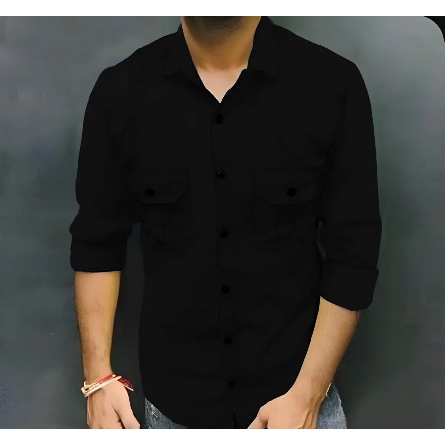 Stylish Cotton Double Pocket Shirts For Men Cargo Shirts