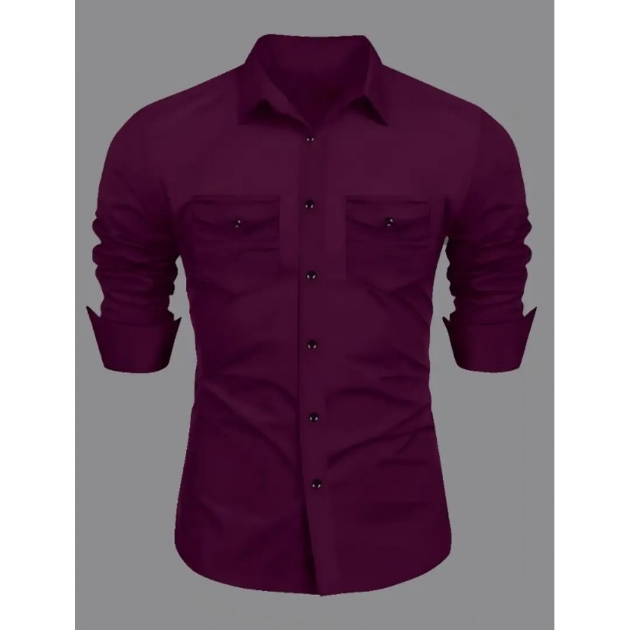 Stylish Cotton Double Pocket Shirts For Men Cargo Shirts