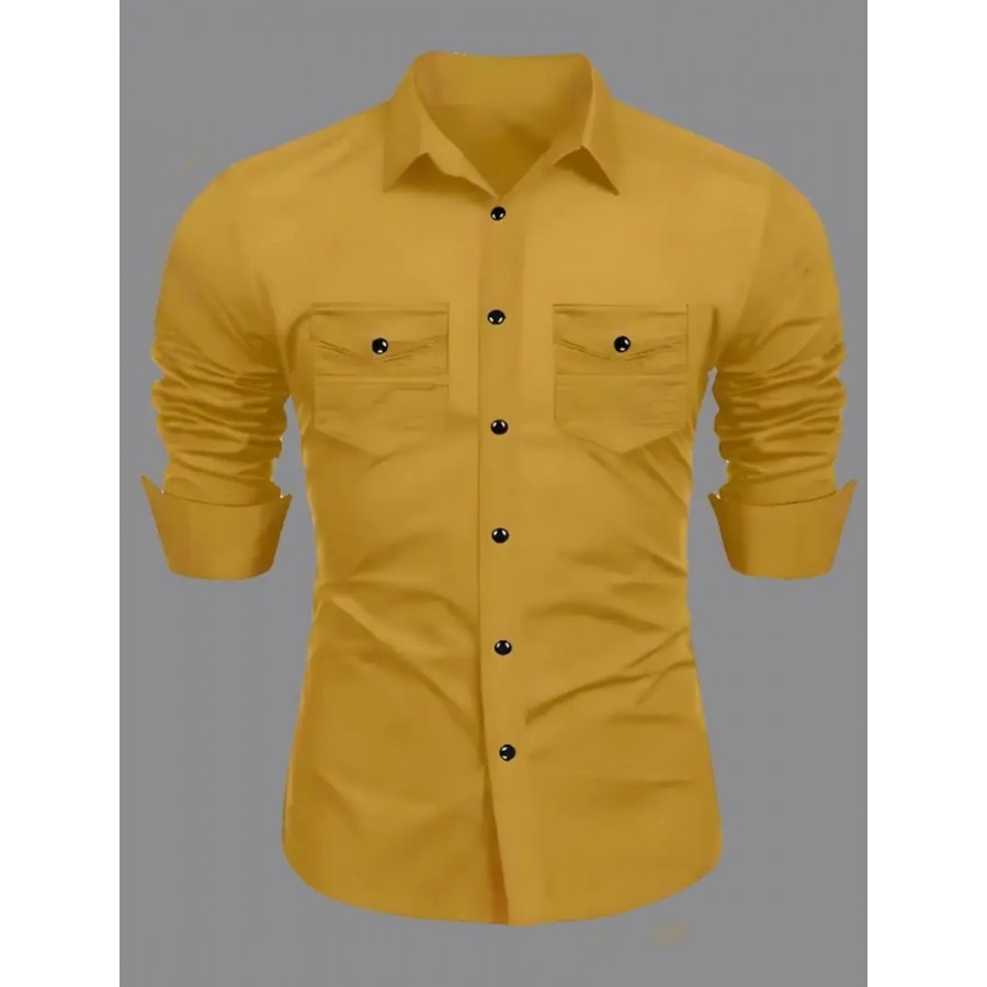 Stylish Cotton Double Pocket Shirts For Men Cargo Shirts