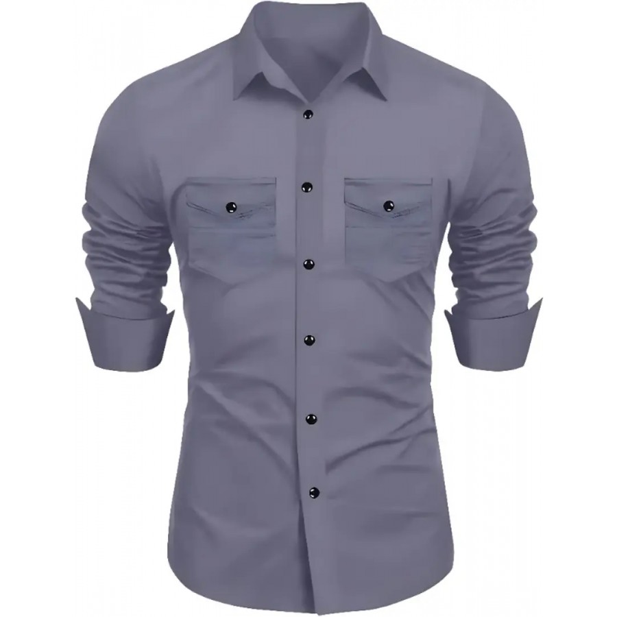 Stylish Cotton Double Pocket Shirts For Men Cargo Shirts