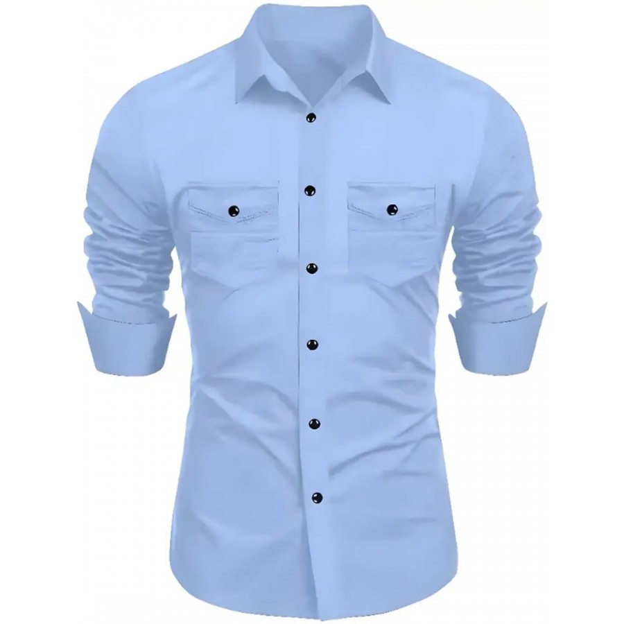 Stylish Cotton Double Pocket Shirts For Men Cargo Shirts