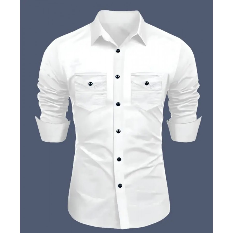 Stylish Cotton Double Pocket Shirts For Men Cargo Shirts