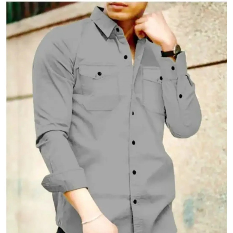 Stylish Cotton Double Pocket Shirts For Men Cargo Shirts