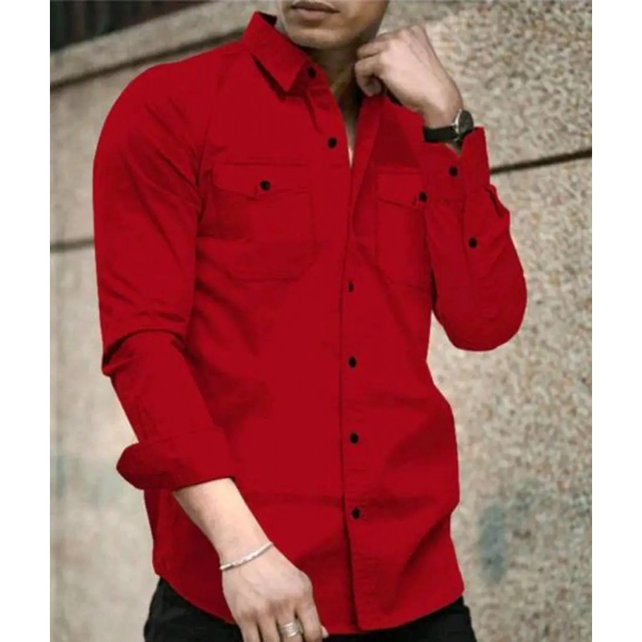 Stylish Cotton Double Pocket Shirts For Men Cargo Shirts