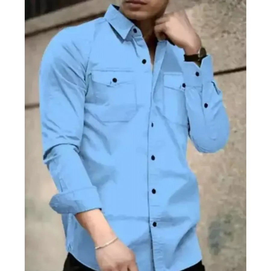 Stylish Cotton Double Pocket Shirts For Men Cargo Shirts