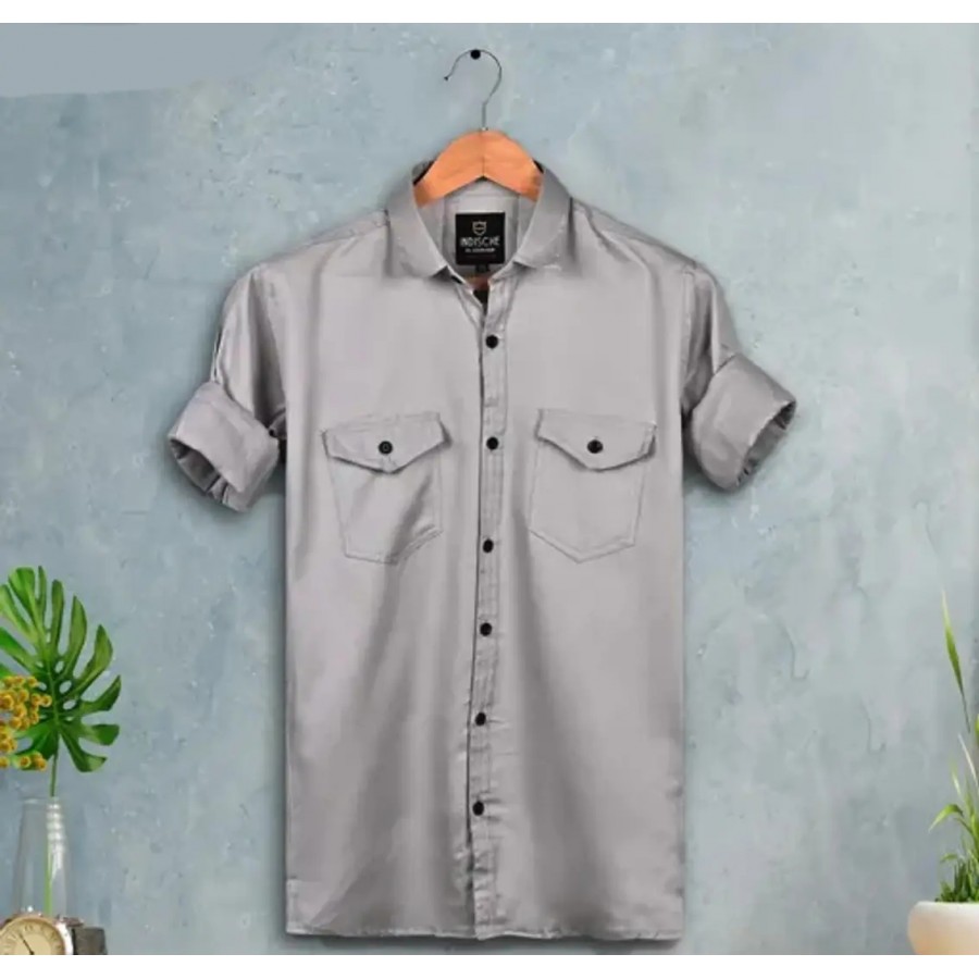 Stylish Cotton Double Pocket Shirts For Men Cargo Shirts